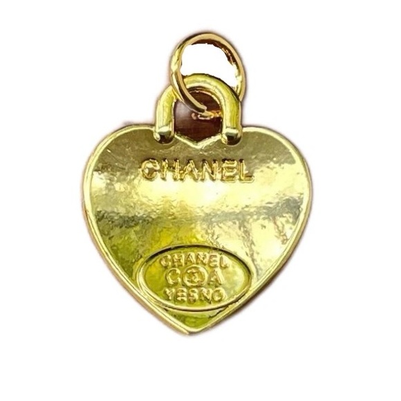 CHANEL Orange Gold Heart Zipper Pull Charm  Necklace - Picture 7 of 7